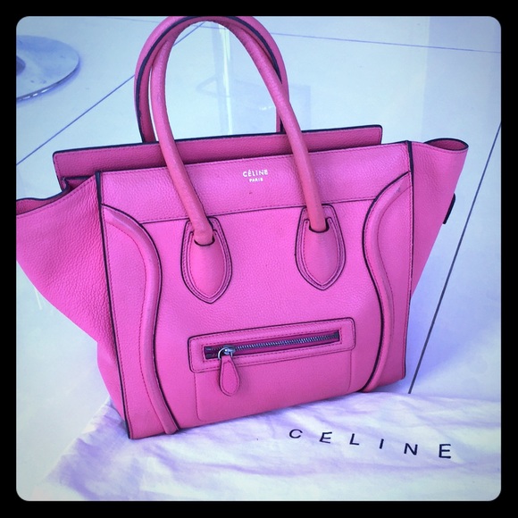 Celine Handbags - ⭐️SALE⭐️***RARE PINK CELINE MINI LUGGAGE TOTE***